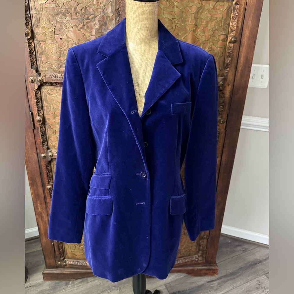 Classiques Entier Velvet Blazer in Deep Blue M‎